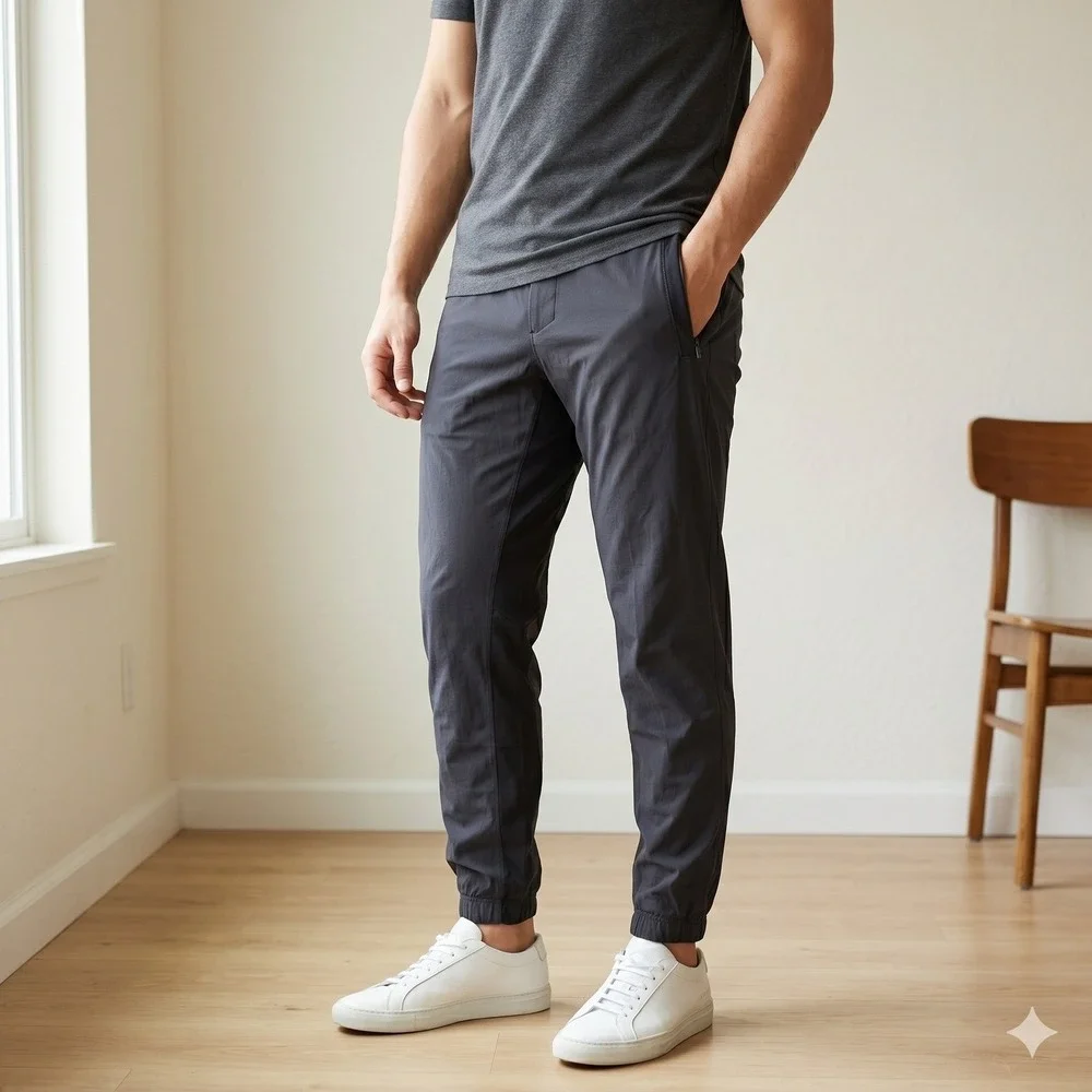 Lululemon Great Wall Pants Mens Large Black Tapered Joggers Athleisure Gorpcore